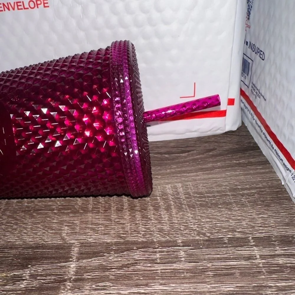 Starbucks magenta purple pink studded tumbler‎ cold cup